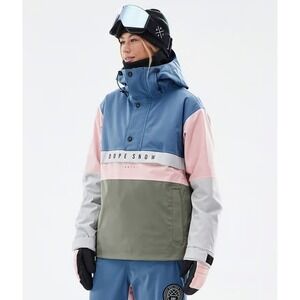Dope Snow Annok Womens Ski Snowboard Jacket Colorblock Anorak Blue Pink Olive XL